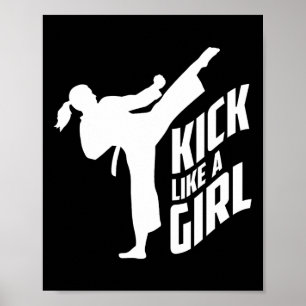 Kick Like A Girl-karate Kickboxing Girl  Poster