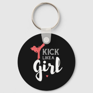 Kick Like A Karate Girl Fight Sport Gift Key Ring
