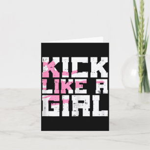Kick Like Girl Karate Taekwondo Kung Fu Martial Card