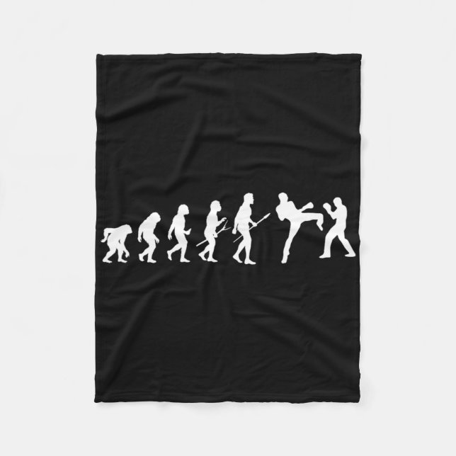 Kick Mma Kickboxing Boxer Boxing Human Evolution S Fleece Blanket (Front)
