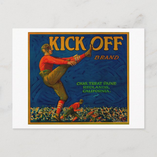 Kick Off Orange LabelRedlands, CA Postcard (Front)