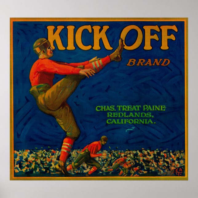 Kick Off Orange LabelRedlands, CA Poster (Front)