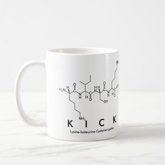 Kick peptide name mug (Left)
