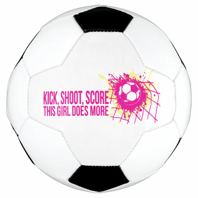 Kick shoot score this girl does more soccer soccer ball (Front)