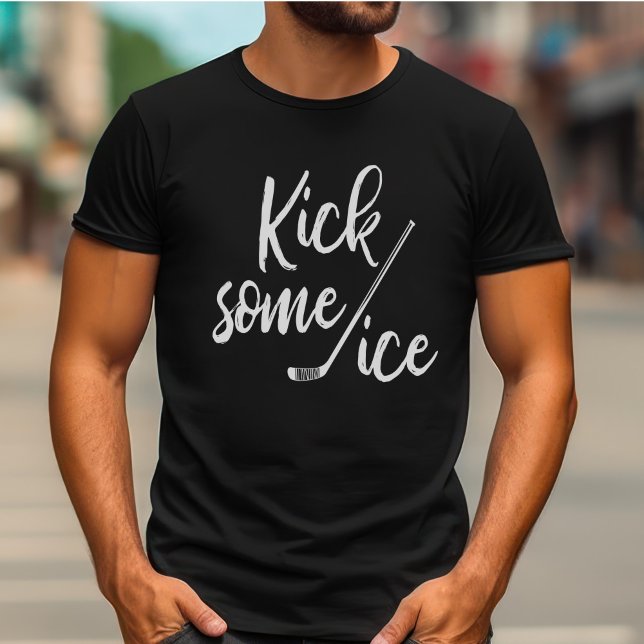 Kick Some Ice Hockey T-shirt Mens Tri-Blend Shirt (Creator Uploaded)