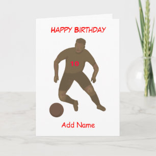 Kick That Ball Birthday Card add age & name front
