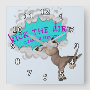 Kick the Dirt Square Wall Clock