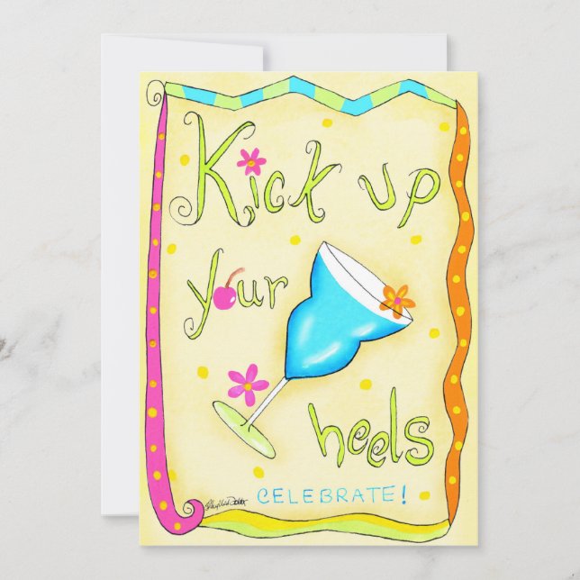Kick up Your Heels Invitation Yellow (Front)