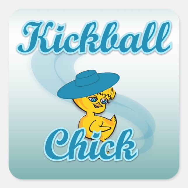 Kickball Chick #3.png Square Sticker (Front)