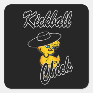 Kickball Chick #4 Square Sticker