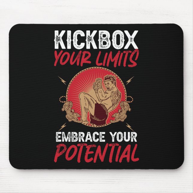Kickbox Your Limits Embrace Your Potential Kickbox Mouse Pad (Front)