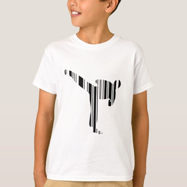 KICKBOXER BAR CODE Kickboxing Barcode Pattern T-Shirt (Front)