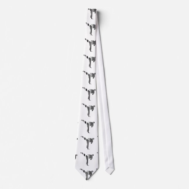 KICKBOXER BAR CODE Kickboxing Barcode Pattern Tie (Front)