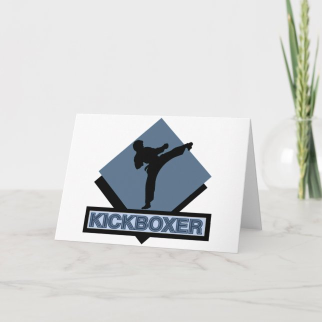 Kickboxer blue diamond holiday card (Front)