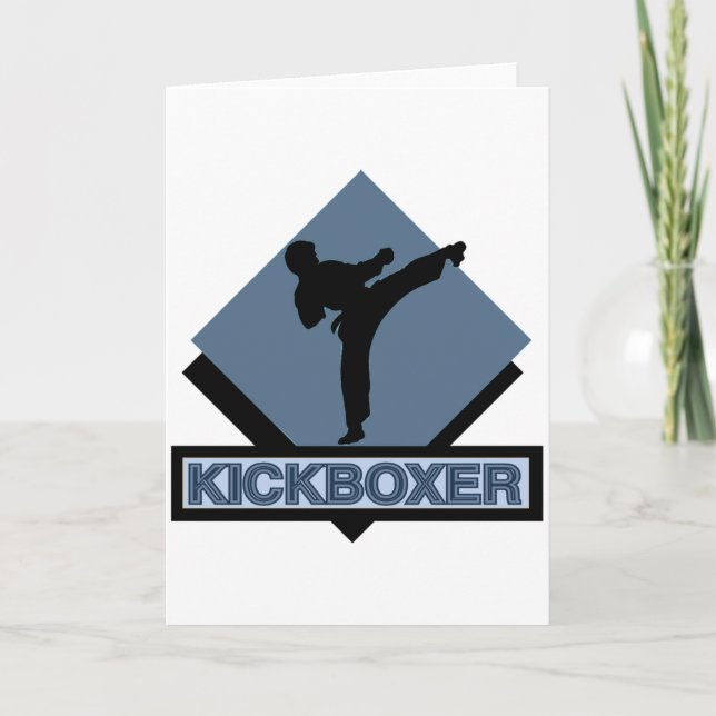 Kickboxer blue diamond holiday card (Front)