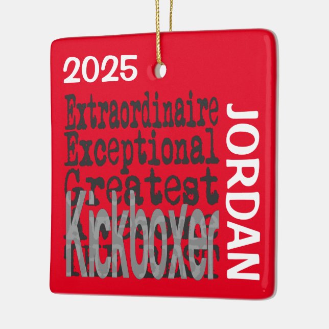 Kickboxer Extraordinaire CUSTOM Ceramic Ornament (Left)