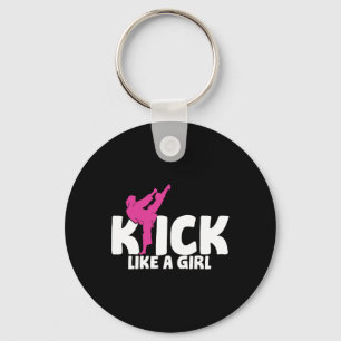 Kickboxer Girl Fighter Kickboxing Martial Arts Mma Key Ring