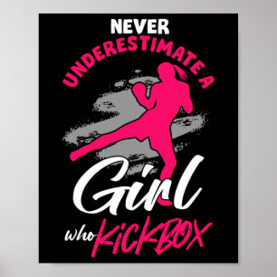 Kickboxer Girl Fighter Kickboxing Mma Sports Marti Poster