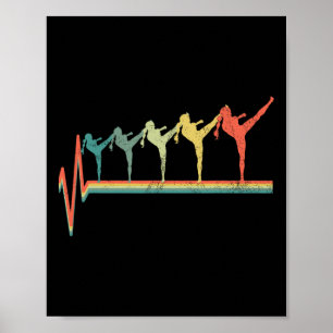 Kickboxer Girl Funny Kickboxing Heartbeat Gift Poster