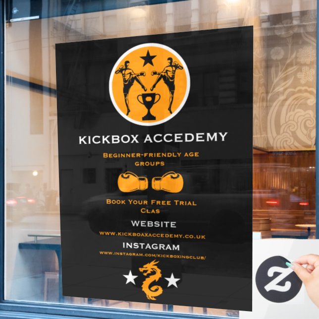 Kickboxer Muay Thai Business Promotion (Cafe Window)