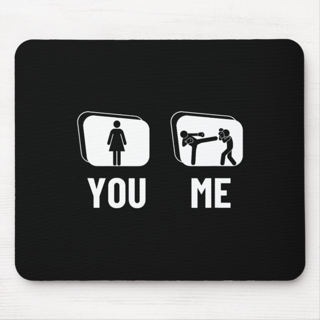 Kickboxer Proud Funny Women Kickboxing  Mouse Pad (Front)