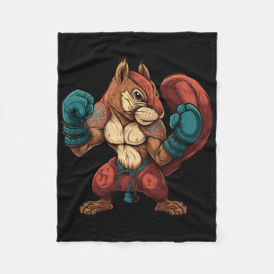 Kickboxer Squirrel Boxing Boxing Gloves Mma Kickbo Fleece Blanket