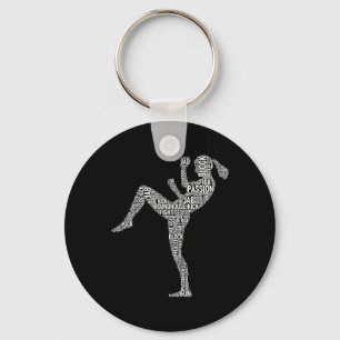 Kickboxer Typography - Kickboxing Mixed Martial Ar Key Ring