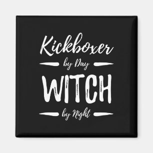 Kickboxer Witch Funny Kickboxing Halloween Costume Magnet