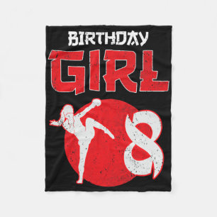 Kickboxing 8 Years Old Birthday Mma Martial Arts G Fleece Blanket