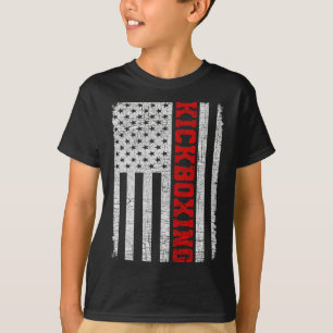 Kickboxing American Flag 4th July Patriotic Funny T-Shirt