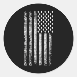 Kickboxing American Flag Classic Round Sticker