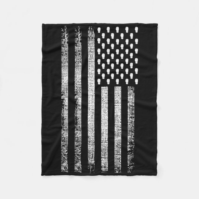 Kickboxing American Flag  Fleece Blanket (Front)