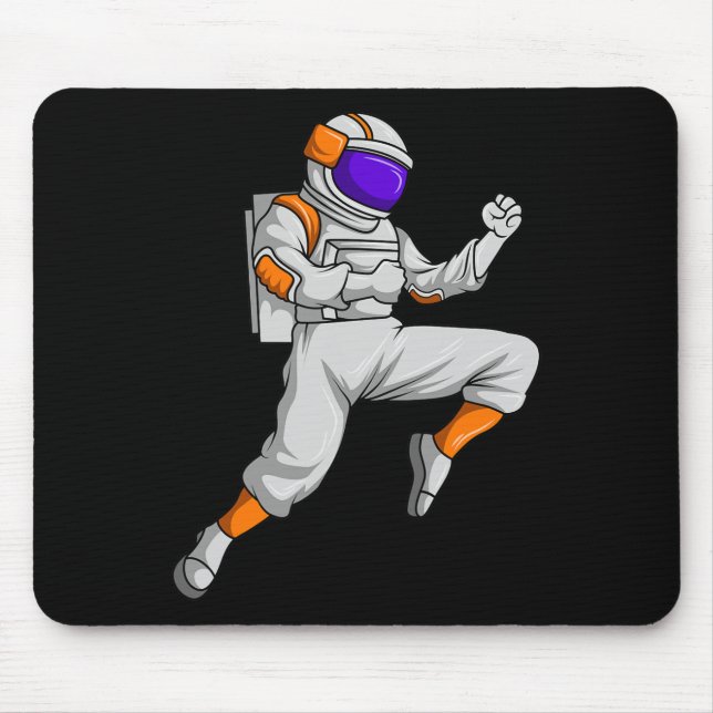 Kickboxing Astronaut Kickboxer Outerspace Karate B Mouse Pad (Front)