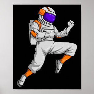 Kickboxing Astronaut Kickboxer Outerspace Karate B Poster