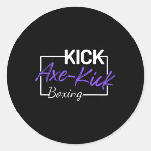 Kickboxing Axe Kick  Classic Round Sticker