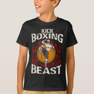 Kickboxing Beast Brazilian Martial Arts Distressed T-Shirt