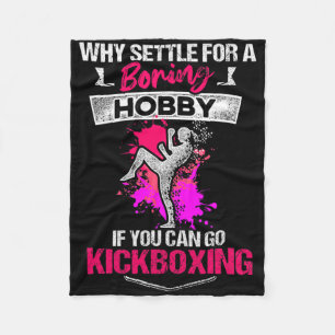 Kickboxing Boring Kick Boxing Workout Fleece Blanket