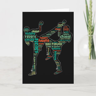 Kickboxing Boxer Boxing Shoe Kicking Savate Word C Card