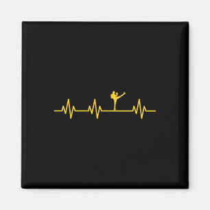 Kickboxing Boxer Kick Lifeline Heartbeat Life Love Magnet