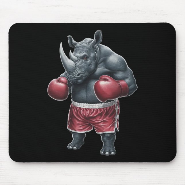 Kickboxing Boxing Boxer Rhino Workout Muay Thai Rh Mouse Pad (Front)