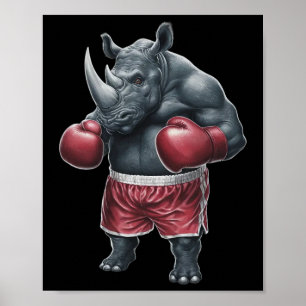 Kickboxing Boxing Boxer Rhino Workout Muay Thai Rh Poster