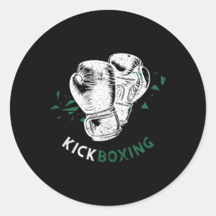 Kickboxing Boxing Gloves Classic Round Sticker