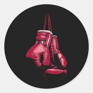 Kickboxing Boxing Lover Boxer Vintage Boxing Glove Classic Round Sticker