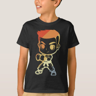 Kickboxing Boy Cartoon Look Kickboxer Karate T-Shirt