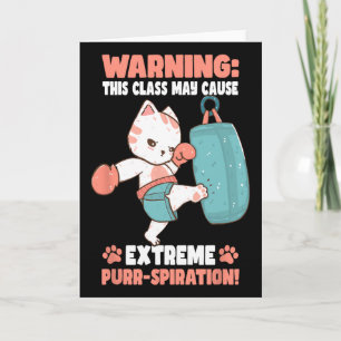 Kickboxing Cat For Men Women Kids Card