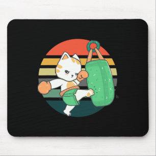 Kickboxing Cat Men Women Kids  Mouse Pad