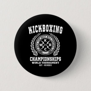 Kickboxing Championships, Kickboxing T Shirt, Mart 6 Cm Round Badge
