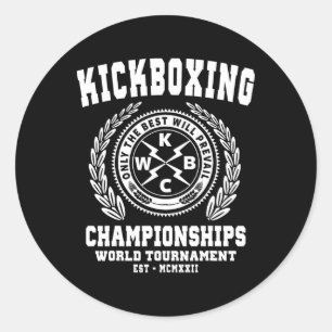 Kickboxing Championships, Kickboxing T Shirt, Mart Classic Round Sticker