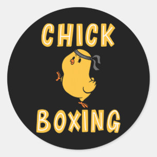 Kickboxing Chickboxing Kick Boxing Workout Classic Round Sticker