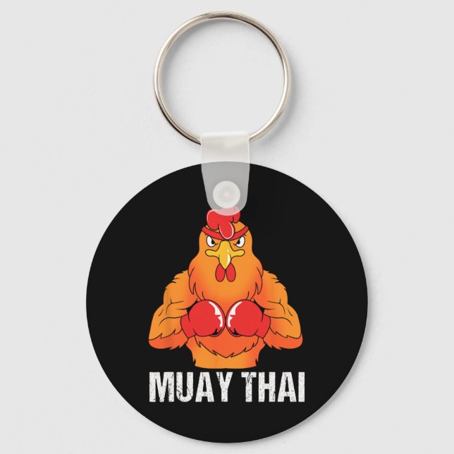 Kickboxing Coach Thailand Rooster Muay Thai  Key Ring (Front)
